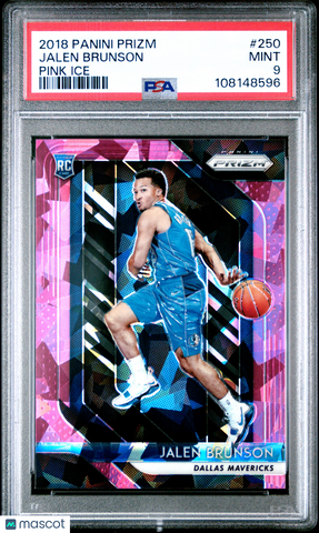 Jalen Brunson 2018 Panini Prizm Pink Ice Rookie RC PSA 9 Mint Knicks Mavs
