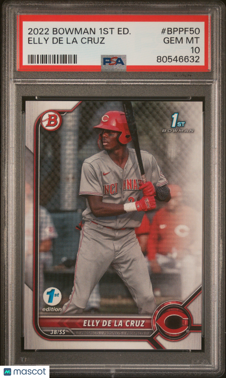 Elly De La Cruz 2022 Bowman 1st Edition PSA 10 Gem Mint Reds