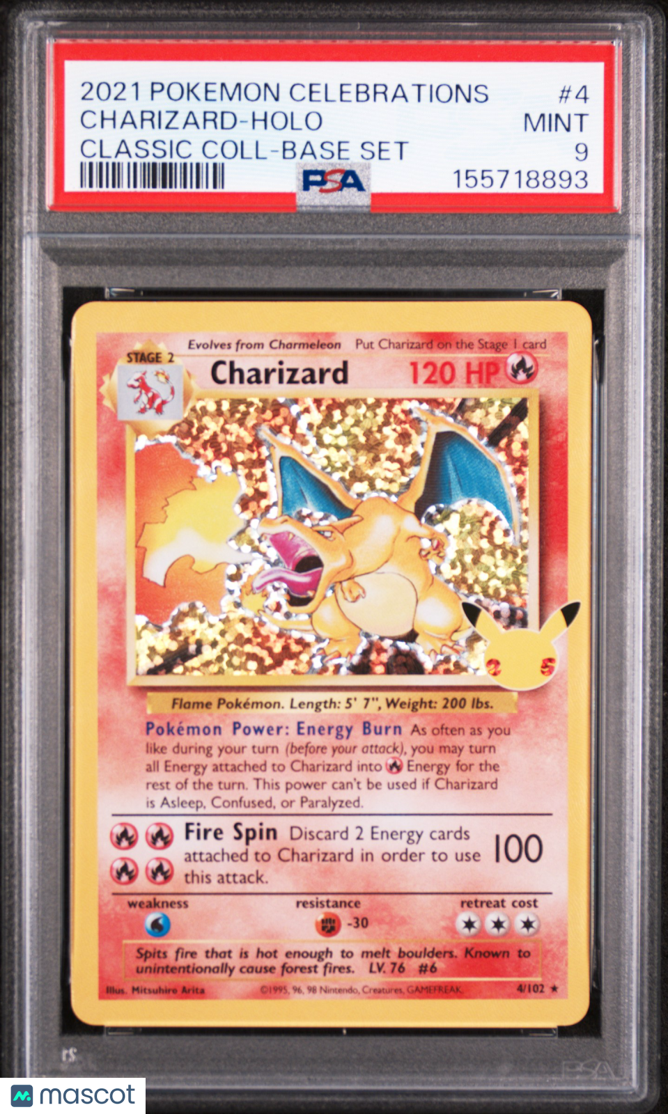 Charizard 2021 Pokemon Celebrations Classic Collection #4 PSA 9 Mint