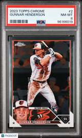 Gunnar Henderson 2023 Topps Chrome Rookie RC PSA 8 Near Mint