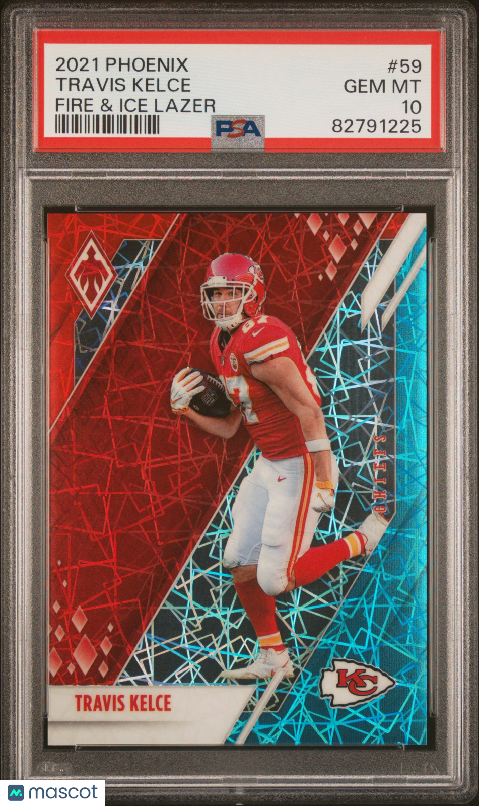 Travis Kelce 2021 Panini Phoenix Fire & Ice Lazer /50 PSA 10 Gem Mint Chiefs