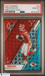 Travis Kelce 2021 Panini Phoenix Fire & Ice Lazer /50 PSA 10 Gem Mint Chiefs