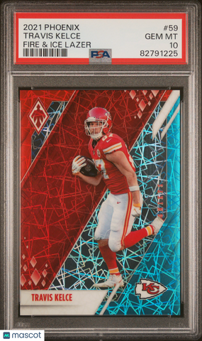 Travis Kelce 2021 Panini Phoenix Fire & Ice Lazer /50 PSA 10 Gem Mint Chiefs