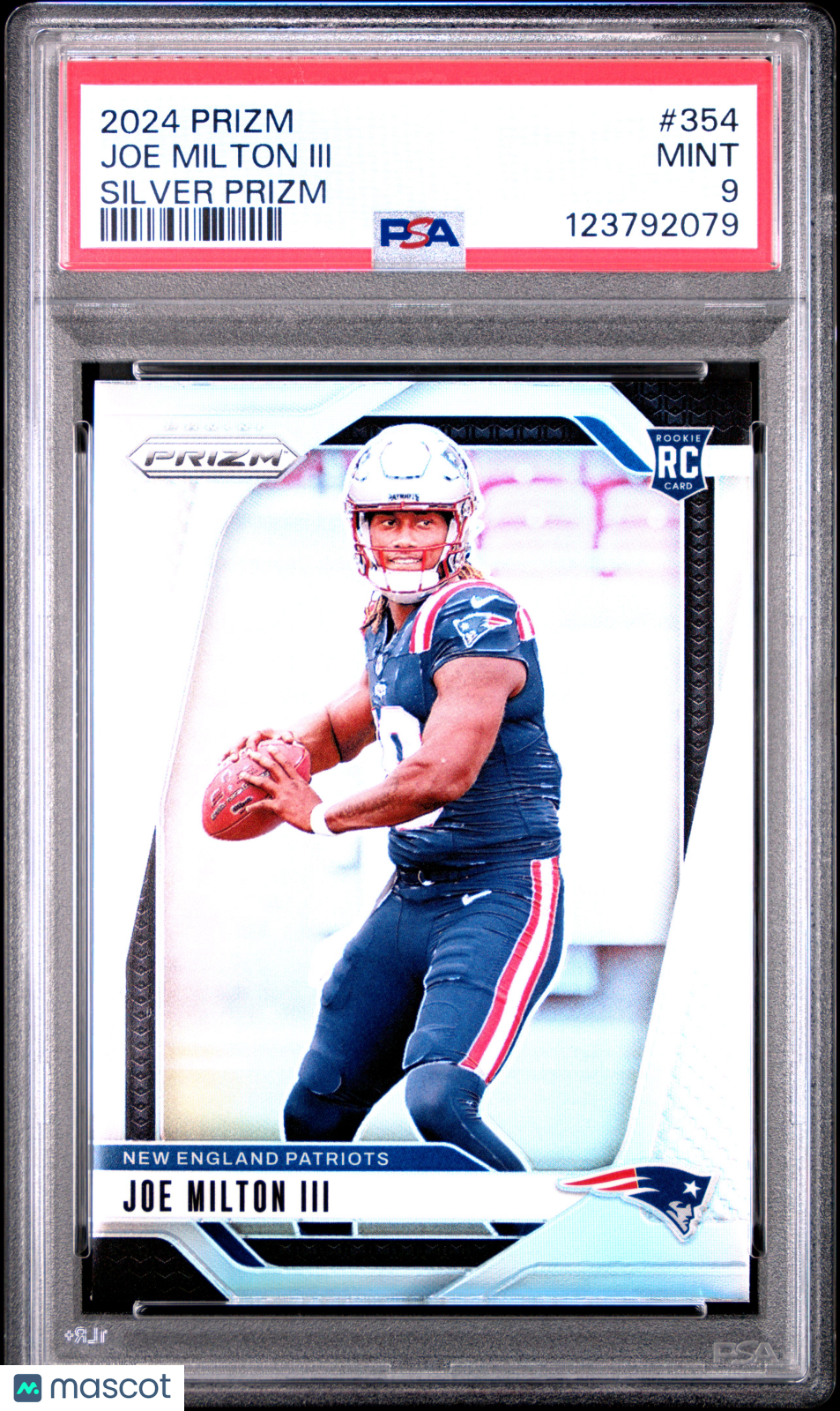 Joe Milton III 2024 Panini Prizm Silver Rookie RC PSA 9 Mint Patriots Cowboys