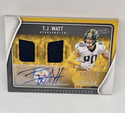 Tj Watt 2021 Absolute Tools Of The Trade Double Patch Auto /49 - Steelers