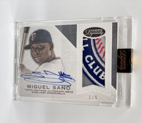 Miguel Sano 2016 Topps Dynasty Rookie Patch Autograph /5 RPA Twins Patch