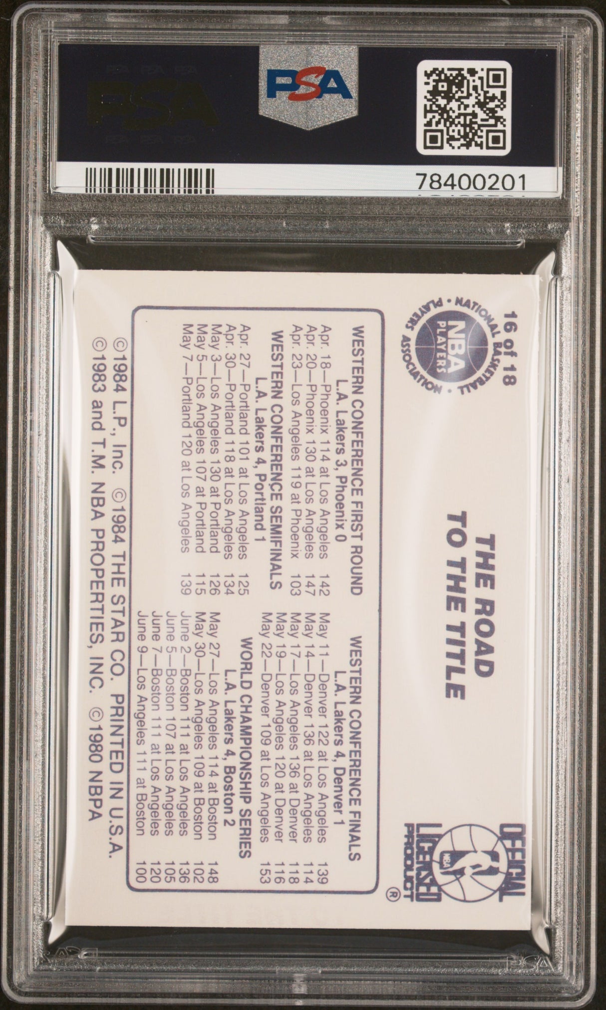 The Road To The Title 1985-86 Star Lakers Champions  #16  Psa 6