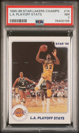 L.a. Playoff Stats 1985-86 Star Lakers Champions  #14  Psa 7