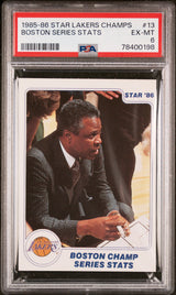 Boston Series Stats 1985-86 Star Lakers Champions  #13  Psa 6
